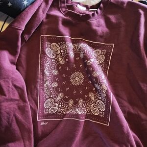 Levi's Burgundy/Maroon Bandana Print Sweatshirt